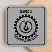 プロフェッショナル牽引サービスブラック&グレー スクエア名刺