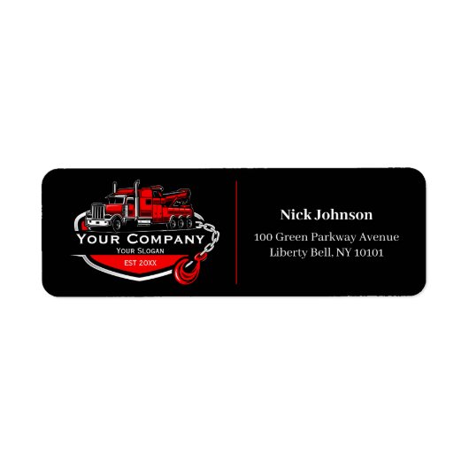 プロフェッショナル牽引会社、運搬サービス ラベル (正面)