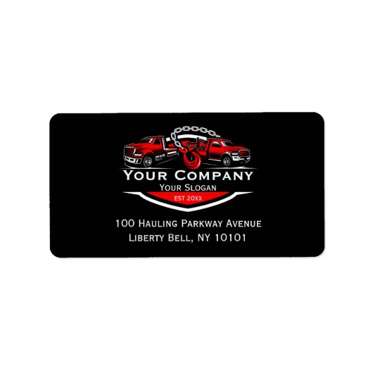 プロフェッショナル牽引会社、運搬サービス ラベル (正面)