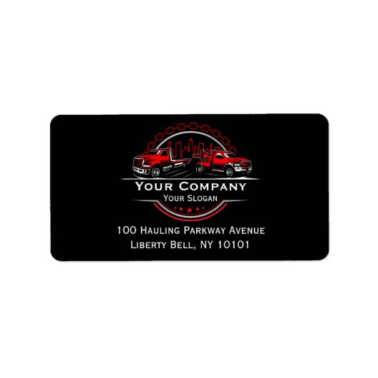 プロフェッショナル牽引会社、運搬サービス ラベル (正面)