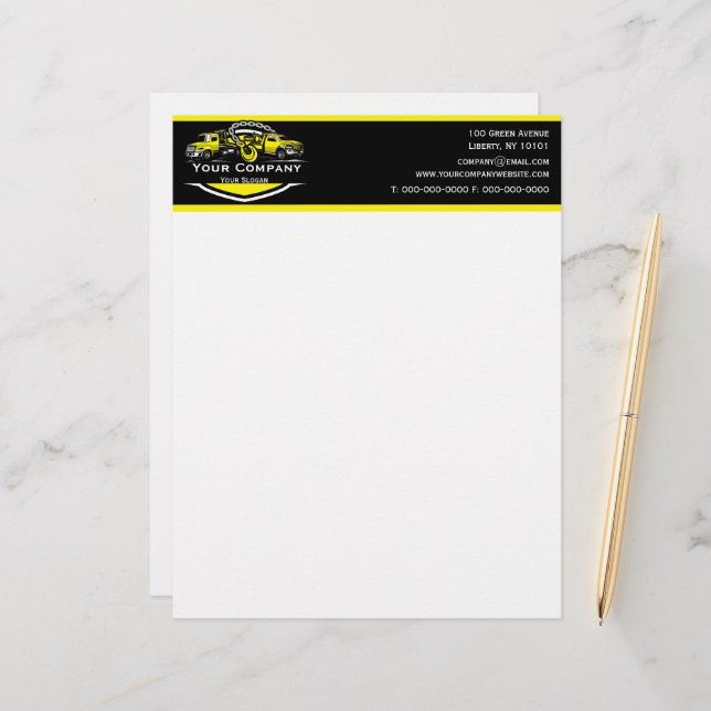 プロフェッショナル牽引会社、運搬サービス レターヘッド (正面/裏面インサイチュ)