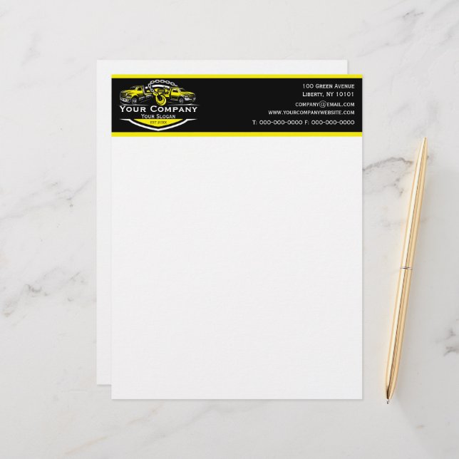 プロフェッショナル牽引会社、運搬サービス レターヘッド (正面/裏面インサイチュ)