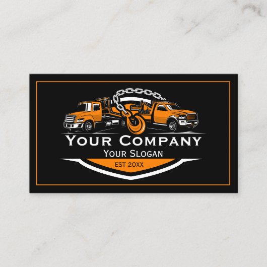 プロフェッショナル牽引会社、運搬サービス 名刺 (正面)