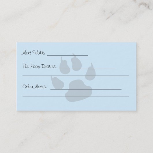 プロフェッショナル犬歩くサービス業 名刺 (裏面)