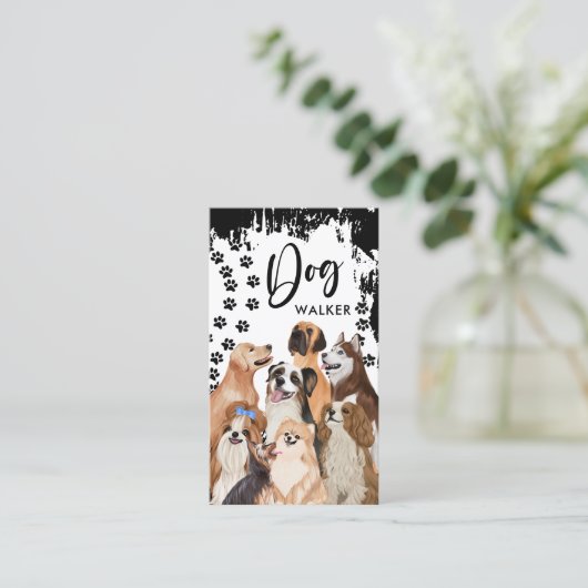 プロフェッショナル犬歩くサービス 名刺 (スタンド正面)