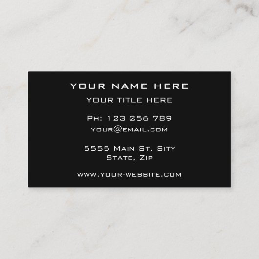 プロフェッショナル独自のデザインブラックビジネスカード 名刺 (裏面)