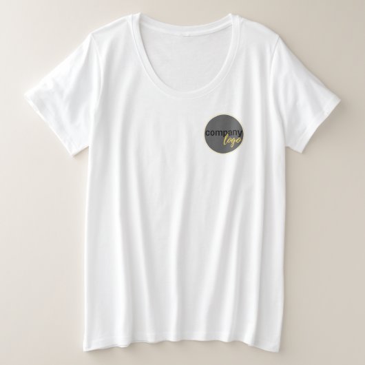 プロフェッショナル独自のロゴを追加シンプルする会社制服 プラスサイズTシャツ (デザイン正面)