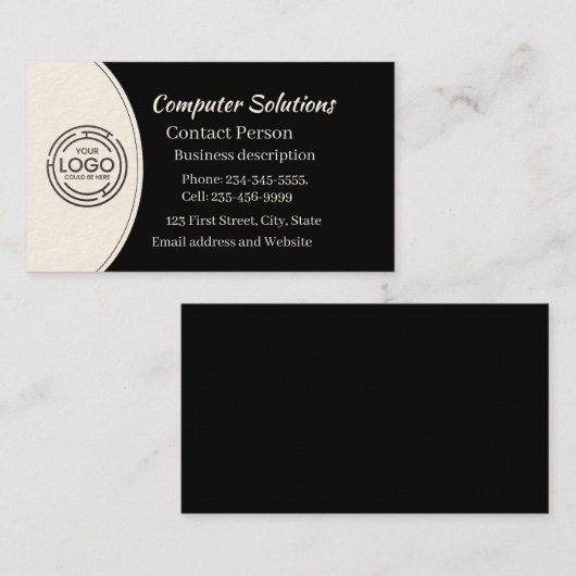 プロフェッショナル独自のロゴビジネスのエレガント作成 名刺 (正面/裏面)