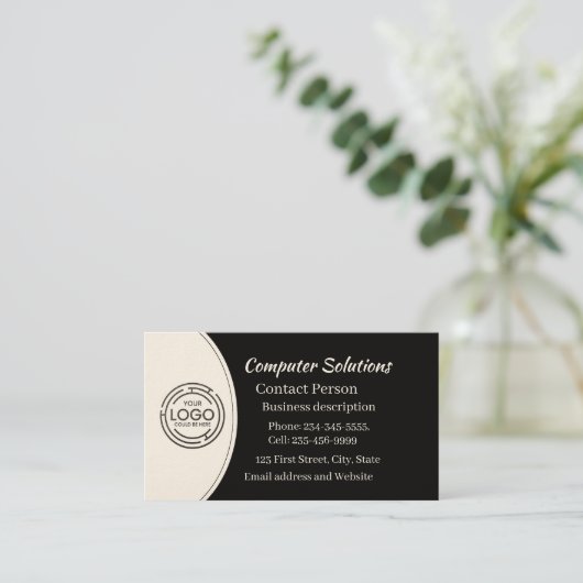 プロフェッショナル独自のロゴビジネスのエレガント作成 名刺 (スタンド正面)