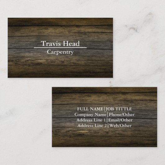 プロフェッショナル独自の木造の大工を作成 名刺 (正面/裏面)