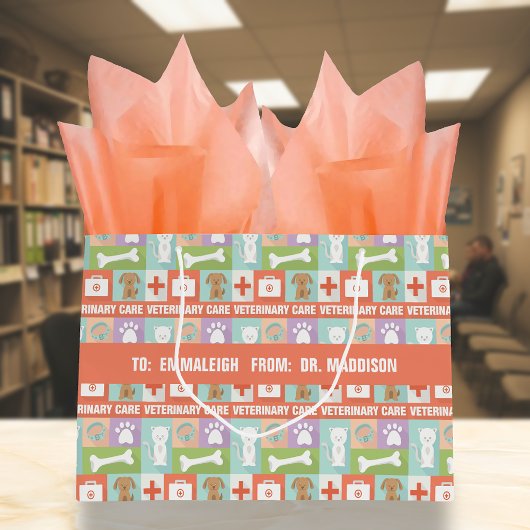 プロフェッショナル獣医アイコニック設計 ラージペーパーバッグ