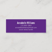 プロフェッショナル王室の紫と白のカー連絡ド コーリングカード (裏面)