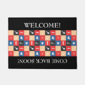 プロフェッショナル理容師アイコニックピクトグラム ドアマット (正面)