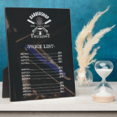 プロフェッショナル理容師ショップのロゴ価格表 フォトプラーク (側面)