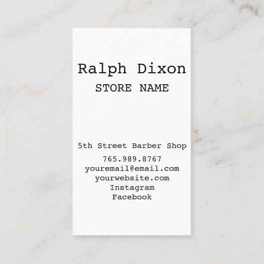 プロフェッショナル理容師ショップイラストレーション 名刺 (裏面)