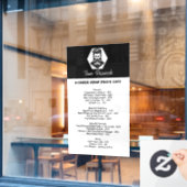 プロフェッショナル理容師ショップブラック&ホワイト価格表 ウィンドウサイン (カフェ窓)