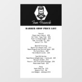 プロフェッショナル理容師ショップブラック&ホワイト価格表 ウィンドウサイン (シート)