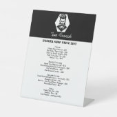 プロフェッショナル理容師ショップブラック&ホワイト価格表 台座サイン (正面)