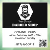 プロフェッショナル理容師ショップブラック&ホワイト開館時間 ウィンドウサイン (シート3)