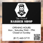 プロフェッショナル理容師ショップブラック&ホワイト開館時間 ウィンドウサイン (シート2)