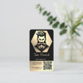 プロフェッショナル理容師ショップブラック&金ゴールドロイヤリティと 名刺 (スタンド正面)