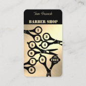 プロフェッショナル理容師ショップブラック&金ゴールドロイヤリティと 名刺 (裏面)