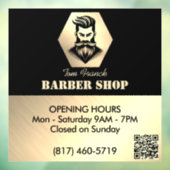 プロフェッショナル理容師ショップブラック&金ゴールド営業時間 ウィンドウサイン (シート3)