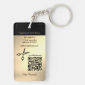 プロフェッショナル理容師ショップブラック&金ゴールド キーホルダー (裏面)