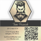 プロフェッショナル理容師ショップブラック&金ゴールド シール (正面)