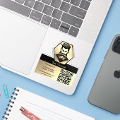 プロフェッショナル理容師ショップブラック&金ゴールド シール (ノートパソコンとiPhone)