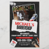 プロフェッショナル理容師ショップポールヘアドレッサーシェービング チラシ (正面)