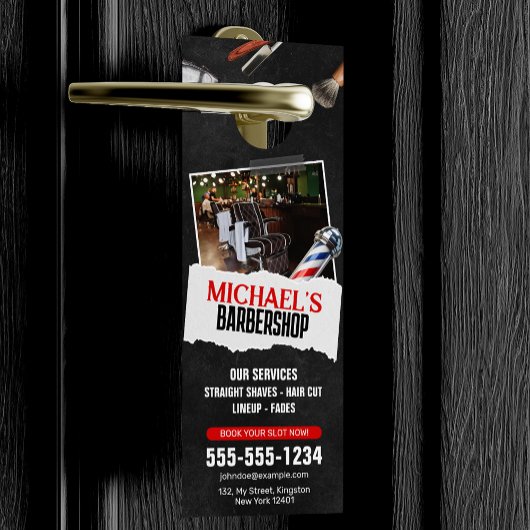 プロフェッショナル理容師ショップポールヘアドレッサーシェービング ドアノブサイン