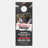 プロフェッショナル理容師ショップポールヘアドレッサーシェービング ドアノブサイン (正面)