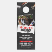 プロフェッショナル理容師ショップポールヘアドレッサーシェービング ドアノブサイン (裏面)