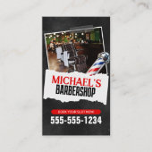 プロフェッショナル理容師ショップポールヘアドレッサーシェービング 名刺 (正面)