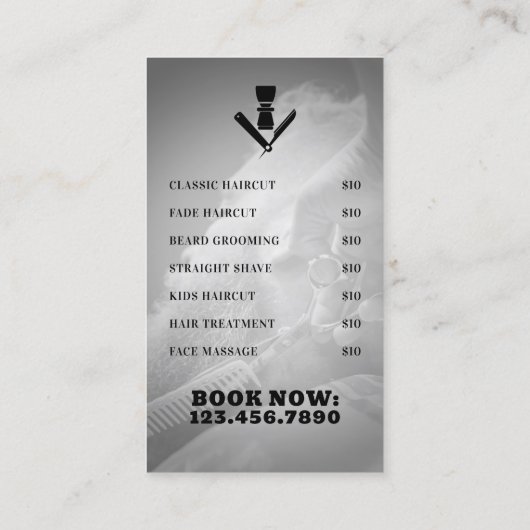 プロフェッショナル理容師スタイルロゴ 名刺 (裏面)