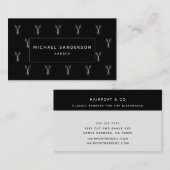 プロフェッショナル理容師ヘアスタイリストシザーズブラック 名刺 (正面/裏面)