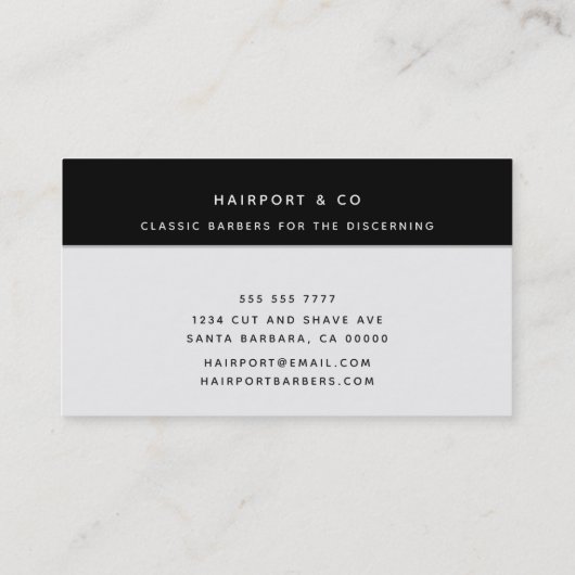 プロフェッショナル理容師ヘアスタイリストシザーズブラック 名刺 (裏面)