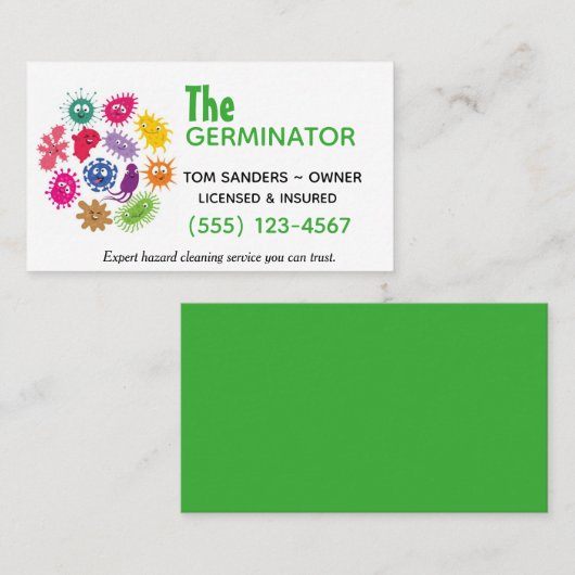 プロフェッショナル生物学的災害［有害物質］清掃サービス 名刺 (正面/裏面)
