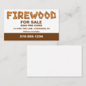 プロフェッショナル用薪木の販売カスタム 名刺 (正面/裏面)