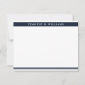 プロフェッショナル男らしネイビーブルーパーソナライズされた ノートカード (正面)