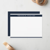 プロフェッショナル男らしネイビーブルーパーソナライズされた ノートカード (正面/裏面インサイチュ)