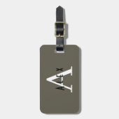 プロフェッショナル男らしモノグラム名+イニシャル ラゲッジタグ (正面縦)