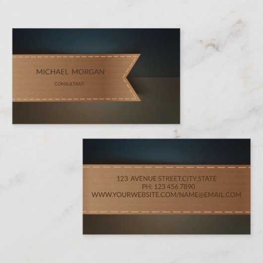 プロフェッショナル男らしレトロ 名刺 (正面/裏面)