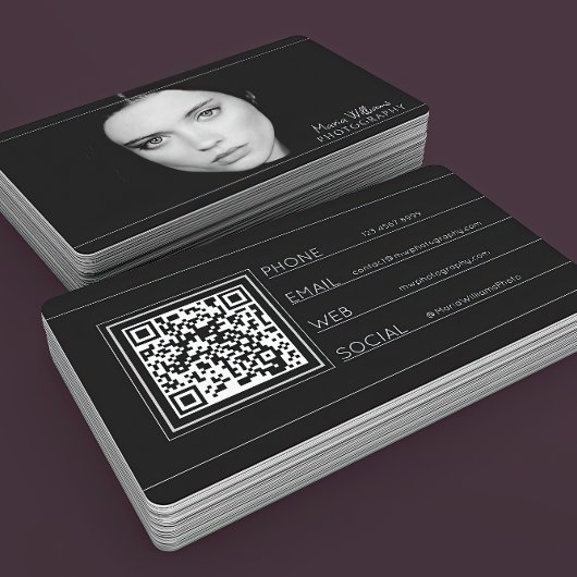 プロフェッショナル画像およびQRコード名刺 名刺