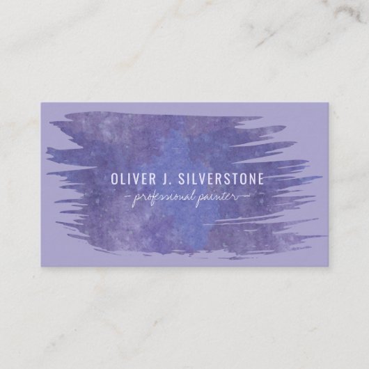 プロフェッショナル画家の紫色の水彩色ブラシ 名刺 (正面)