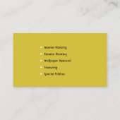 プロフェッショナル画家 |絵画の飾黄色 名刺 (裏面)