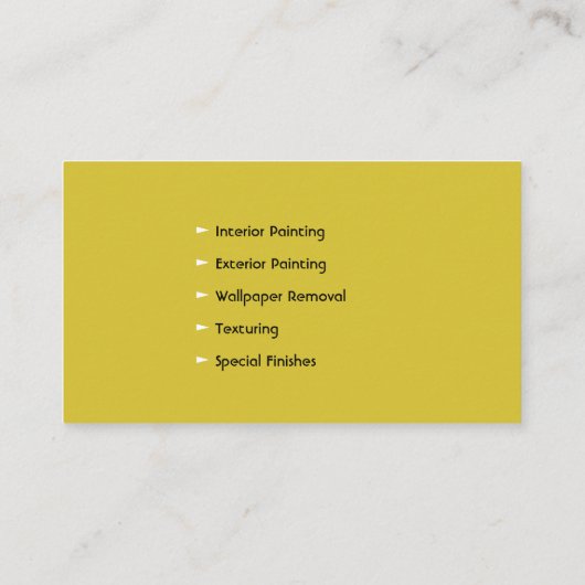 プロフェッショナル画家 |絵画の飾黄色 名刺 (裏面)
