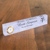 プロフェッショナル登録ナースシンプルカドゥセウスブルー デスクネームプレート (側面)