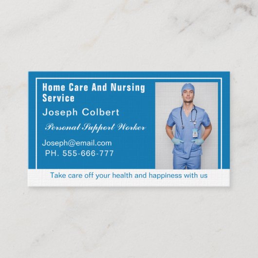 プロフェッショナル登録ナース介護者写真 名刺 (正面)